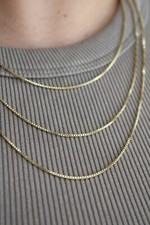 14k SOLID Gold Box Link 1.2mm Chain Squared Box Necklace, 18" 20" 22", Yellow