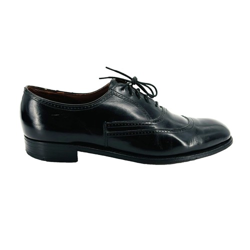 Alan Payne Black Deer Leather Lace Up Cap Toe Handmade  display picture 3