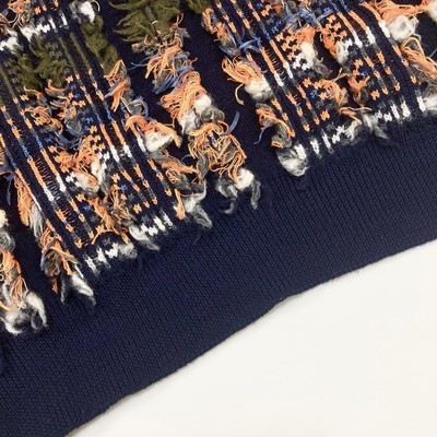 Ys WOOL LATTICE JACQUARD PULLOVER Navy 2 | eBay