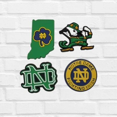 CROCYMATE 4pc Notre Dame Charms Shoe Charms for Crocs Collegiate Charms Fighting Irish