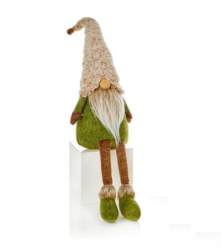 Rustic Forest Christmas Gonk 50cm Sitting Gonk With Dangly Legs Green Brown - Picture 3 of 8