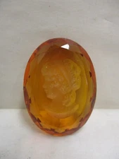 Loose Amber Color Stone with Cameo for Jewelry 40mm x 30mm