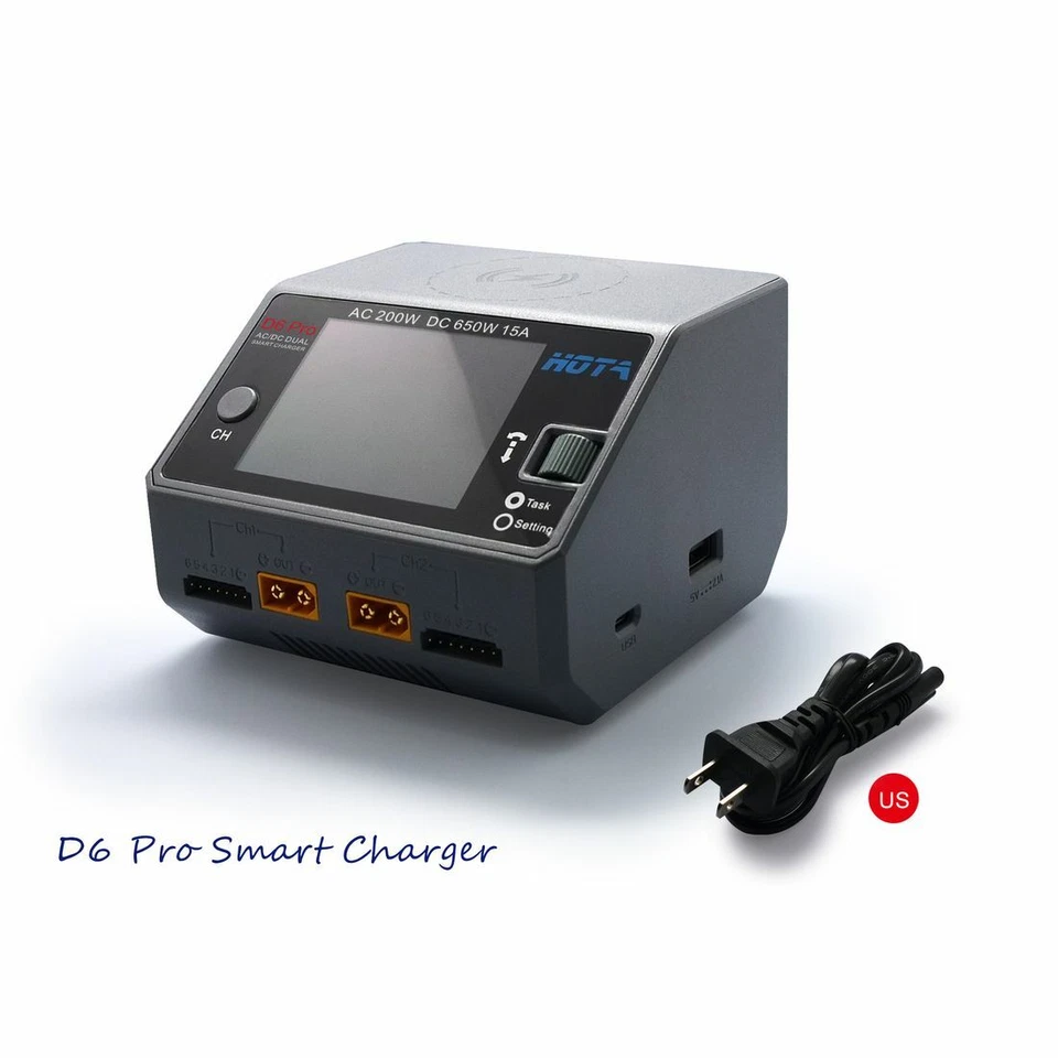 HOTA D6 Pro AC/DC AC 200W DC 650W 15A Dual CH Smart Wireless Charger for LiPo - Image 2 of 4