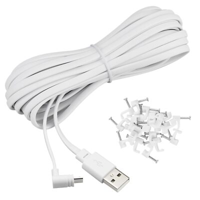 20 ft Cable for WYZE Cam Pan v3 Camera Flat Micro USB Extension