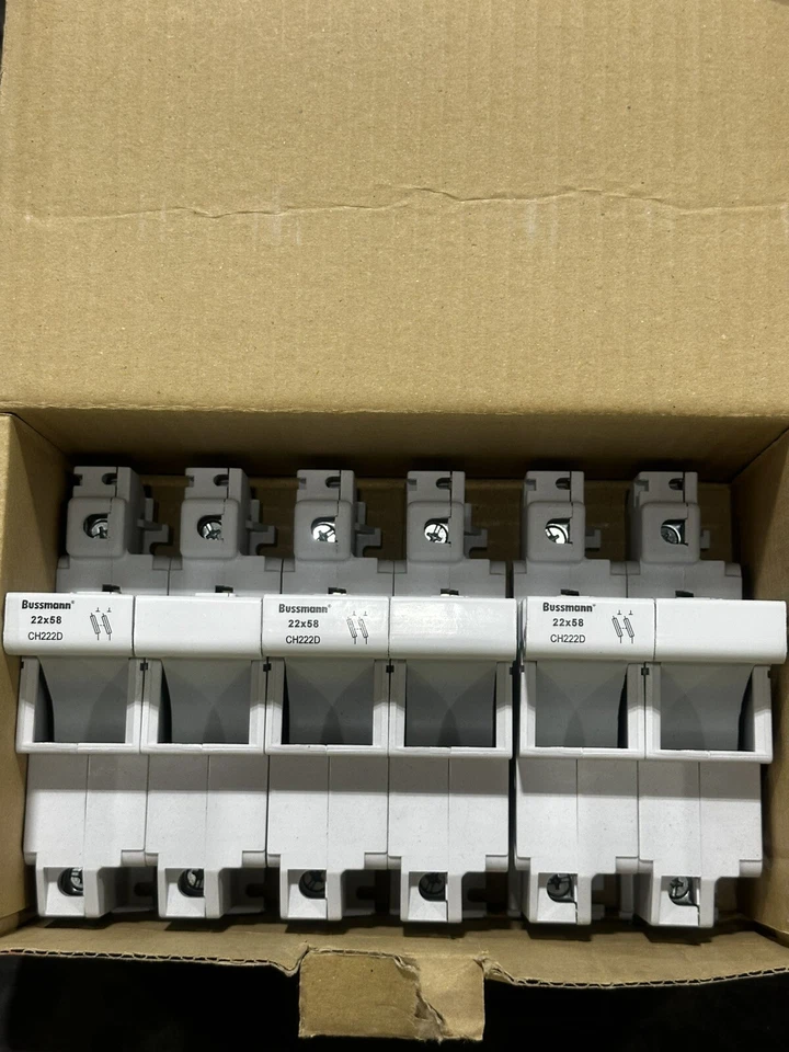 Portafusibles Módulo Industrial Bussman CH222 D 3 Piezas Foto 2 de 2