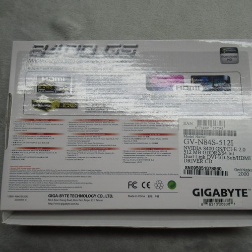 GIGABYTE NVIDIA GeForce 8400 GS 512MB GDDR2 PCI-E 2.0 HDMI Graphics Card - Picture 6 of 14