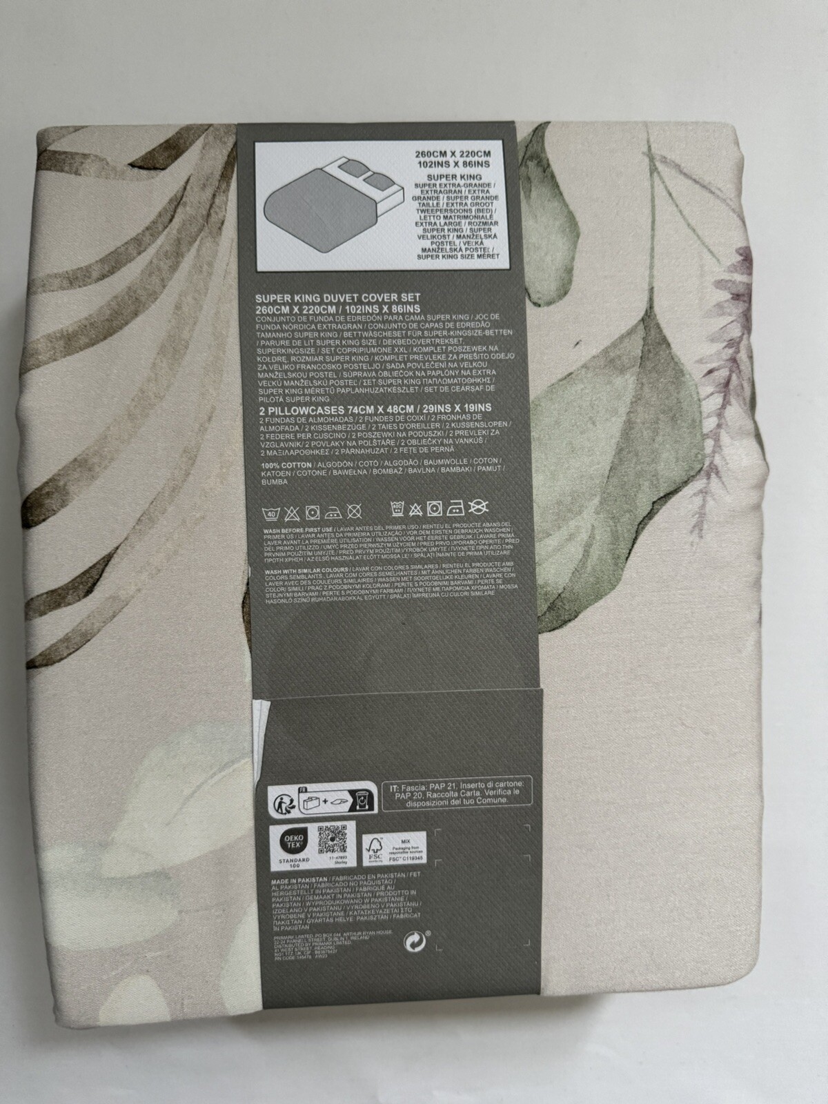 Primark Home 100 Cotton Duvet Set, Super King Size eBay