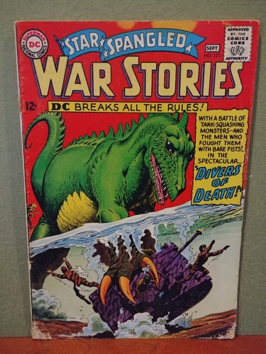 STAR SPANGLED WAR STORIES #122 DC 1965 SILVER AGE DINOSAURS 3.5