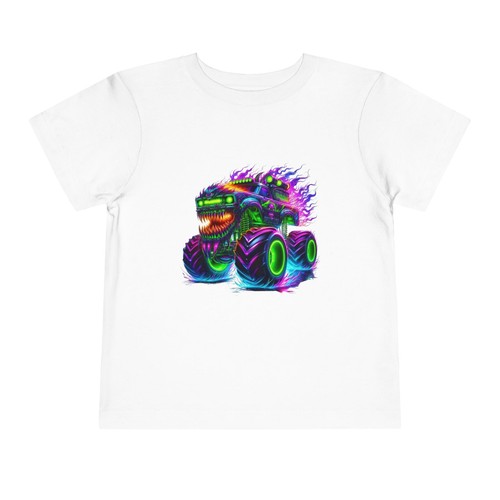 Vibrant Monster Truck Toddler Tee, Fun Kids Short Sleeve Shirt, Gift for Boys, - Picture 6 of 45