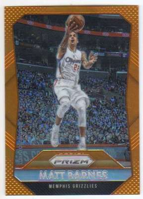 2015-16 Panini Prizm Orange Prizms /65 #222 Matt Barnes Grizzlies