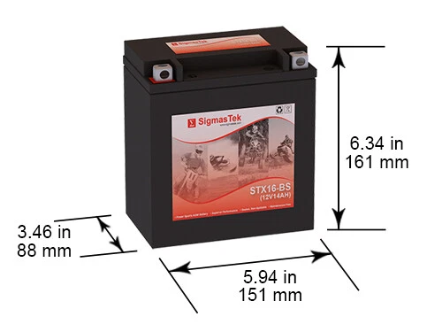 SigmasTek Battery Replacement for Moto Guzzi 1100CC Breva, Griso, 2005-2009 SLA - Изображение 2 из 4