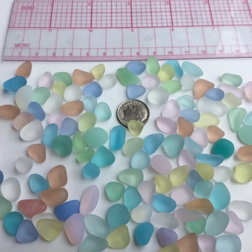 20 Pcs Macaroon Style Beach Sea Glass Beads Jewelry Making Pink Light Blue Green - 第 6/15 張圖片