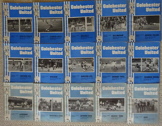 Collection of 15 x different Colchester United programmes from 1974 75