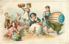 c1880s Dayton Spice Mills Jersey Coffee - Easter Greetings Victorian Trade Card