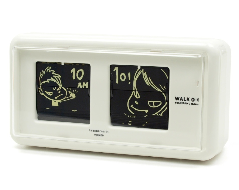 2026 NEW] Yoshitomo Nara Walk On Flip Table Clock White TWEMCO
