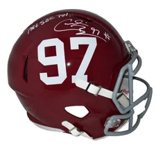 Cornelius Bennett Signed ALABAMA Crimson Full Size Helmet 1986 POY inscript JSA