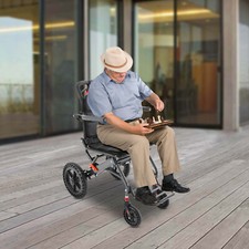 Medical Super Light Foldable Wheeled Transport Chair with Carry Bag 100KG