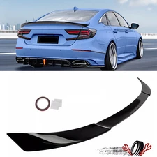 Rear Trunk Lip Spoiler Wing For 2018-2022 Honda Accord JDM Style Gloss Black