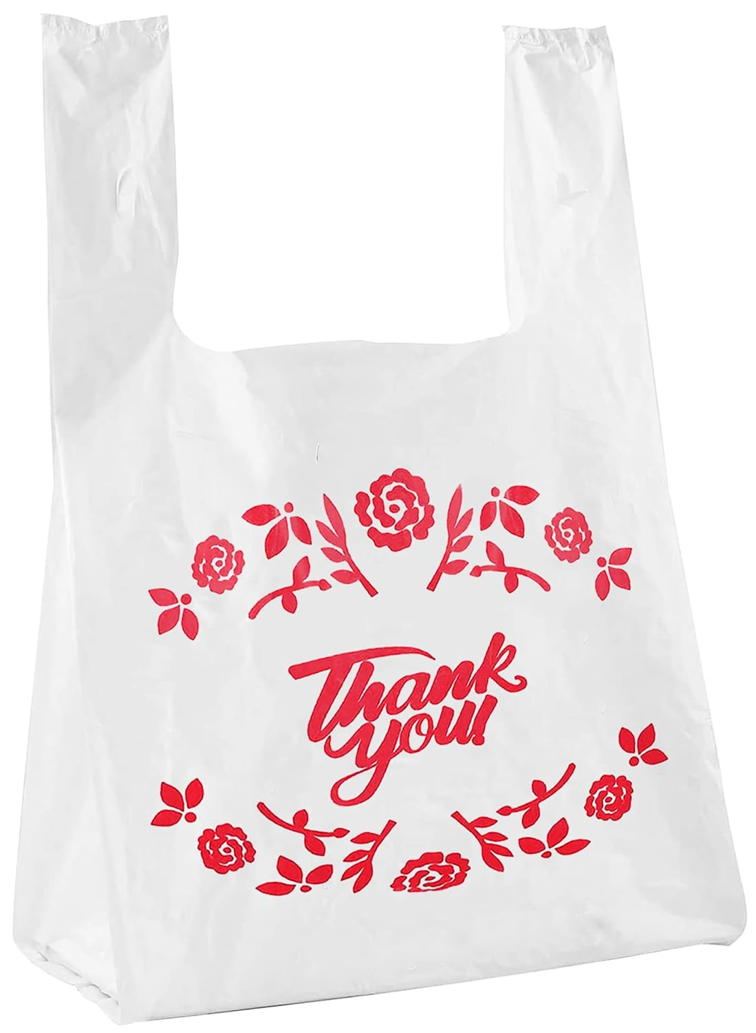 500 Ct Plastic Bags, Thank You Reusable Grocery Bag Disposable T-Shirts Carry...