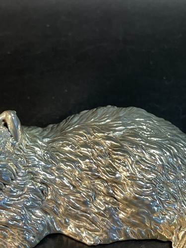 Sterling Silver Plated Laying Persian Cat Figurine 1.5” X 4” - Picture 5 of 15