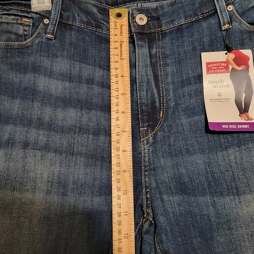 Levi Strauss Signature Women's 22S (42X27) Mid Rise Skinny Blue Denim Jeans NWT - Picture 8 of 23