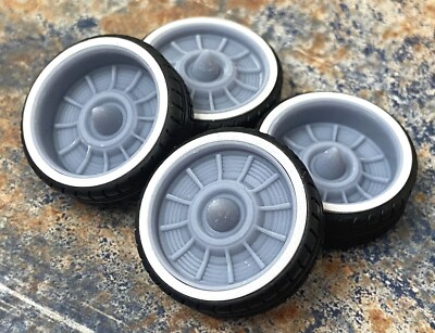 Resin 22 Scale In. Cadillac Resto-mod Wheels, W/Bullets And Whitewalls,1/24 1/25