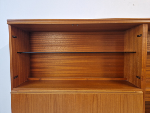Vintage Mid Century Medium Teak Double Length Bookcase Sideboard Drinks Cabinet - Picture 3 of 10