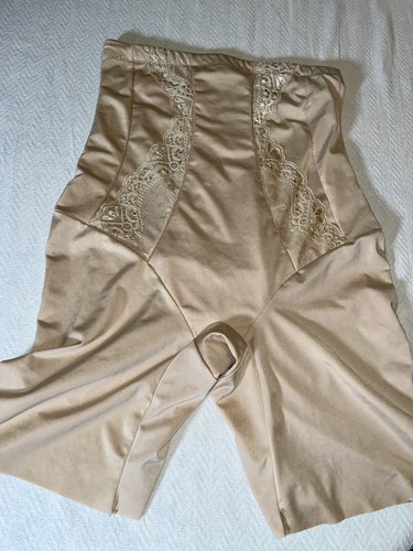 NEW Heavenly Shapewear Shorts Hi Rise Thigh Shaper Pretty Lace Tan Nude 4X 18 20 - Picture 3 of 11