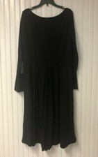 MIDI Dress Black Long Sleeve Size Small