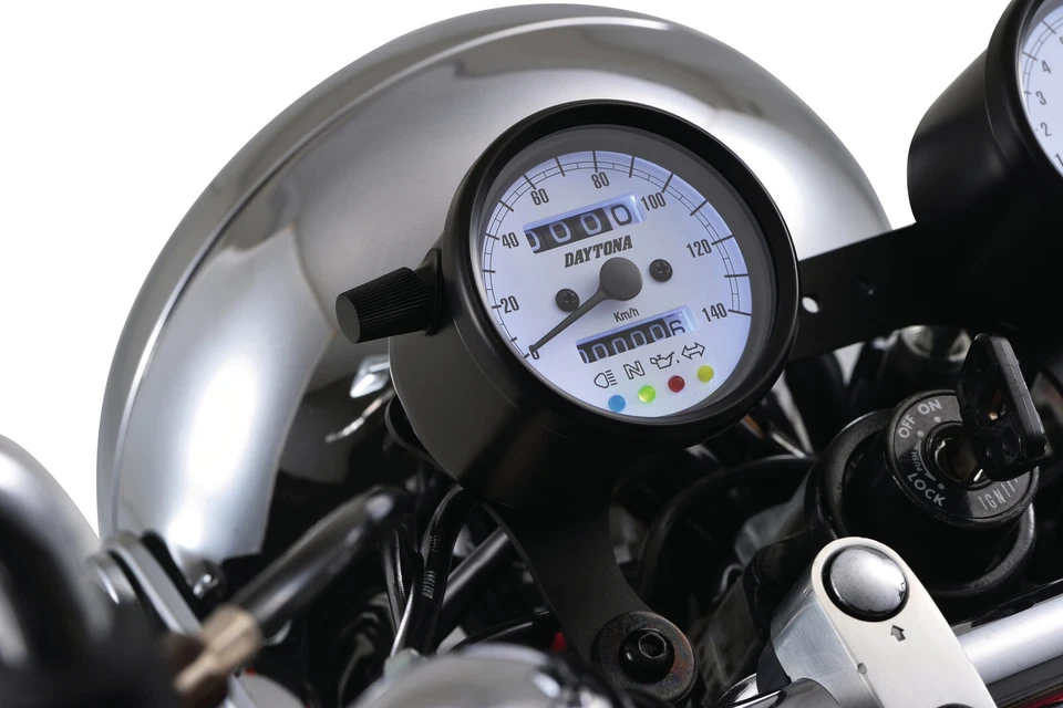 Daytona 'Mechanica II' 60mm Mini-Tachometer 140km/h-Anzeige Kontrollleuchten - Bild 3 von 4
