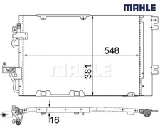 Condenser, air conditioning Behr Mahle AC378000S for Opel