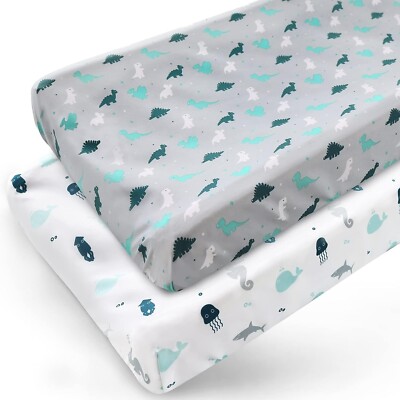2-Pack Diaper Changing Pad Cover Comfy&Breathable Changing Table Cover 32''x16''