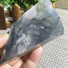 Raw green Moss stone rock Polished original specimen madagescar decor  141g AB45