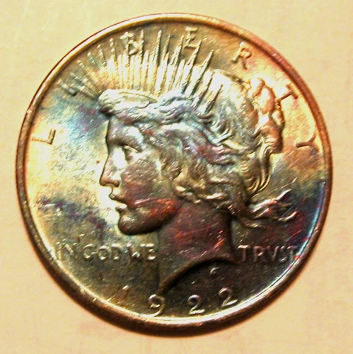 1922 PEACE DOLLAR TONED ID NO-17-49