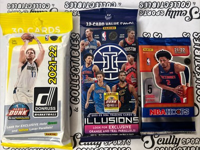 2021-22 Panini NBA Basketball Cello Pack Lot Factory Sealed Donruss, Illusions