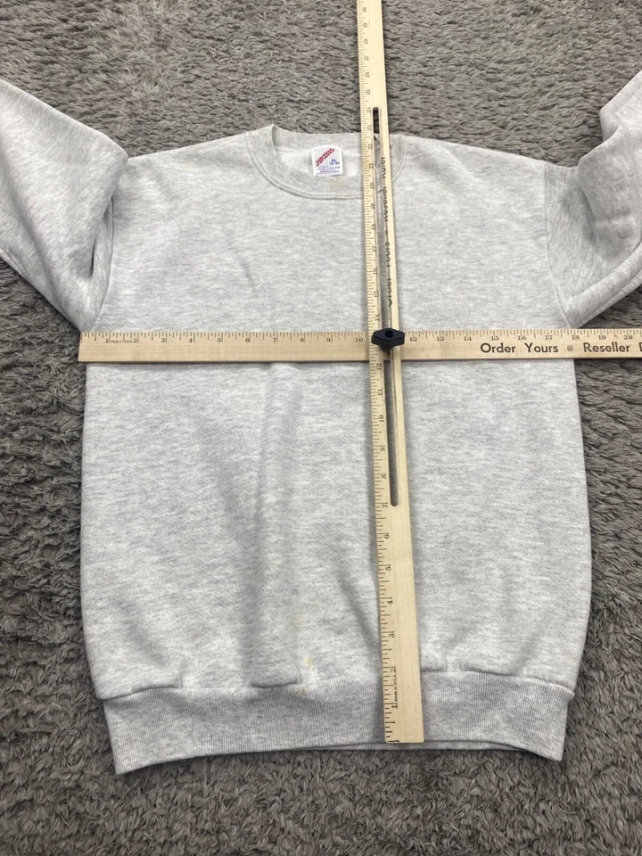 Sudadera De Colección Jerzees Niño XL Gris Blanco Polar Russell Cuello Redondo Pullover EE. UU. Foto 4 de 4