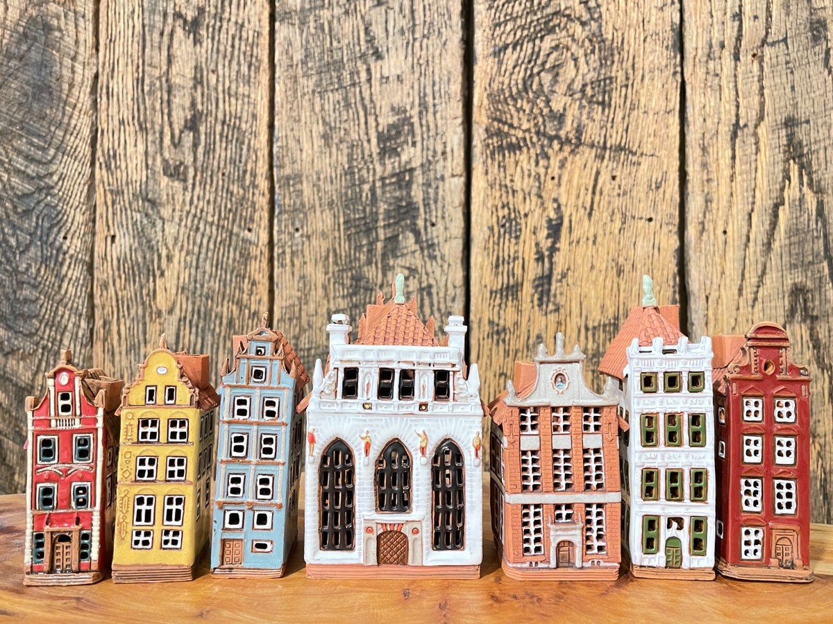 Сhristmas village houses Set Polish mini houses Ceramic
