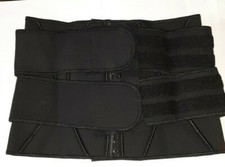 BODY SHAPER WAIST TRAINER CORSET HOOK  LOOP W/ STRAPS BLACK XL unsealed