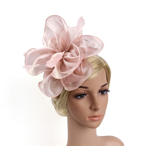 Feather Flower Headband Alice Band Fascinator Ladies Wedding Royal Ascot Race H - Picture 6 of 33