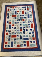 Hand Maid Quilt Dr Seuss Twin Size 100 % Cotton Amazing One Of A Kind