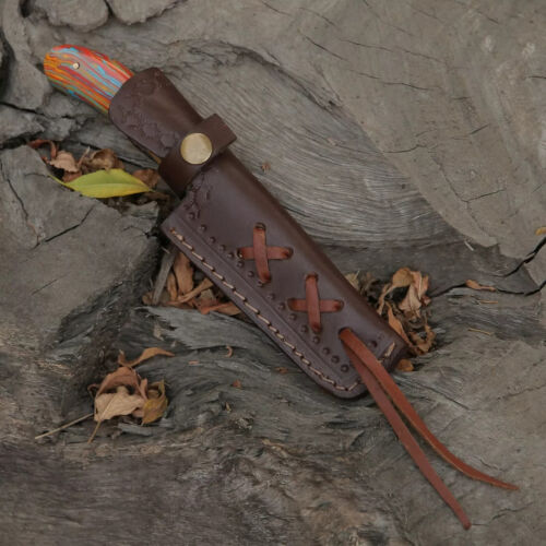 2 pic Beautiful Copper Custom Handmade Damascus 10 inches knife stone handle - Picture 8 of 9