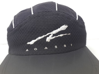 Vintage Andre Agassi Nike Cap Hat Black Colorful Mesh Tennis