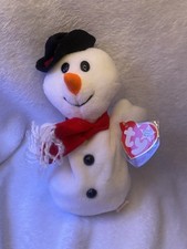 Ty Snowball 1997 Snowman Bear 4 Th Gen PVC 7 Beanie Baby MWMT Christmas Gift Toy
