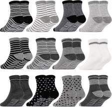 Toddlers Kids Non Slip Socks Grips Sticky Slippery Crew Socks for 1-7 Years Old