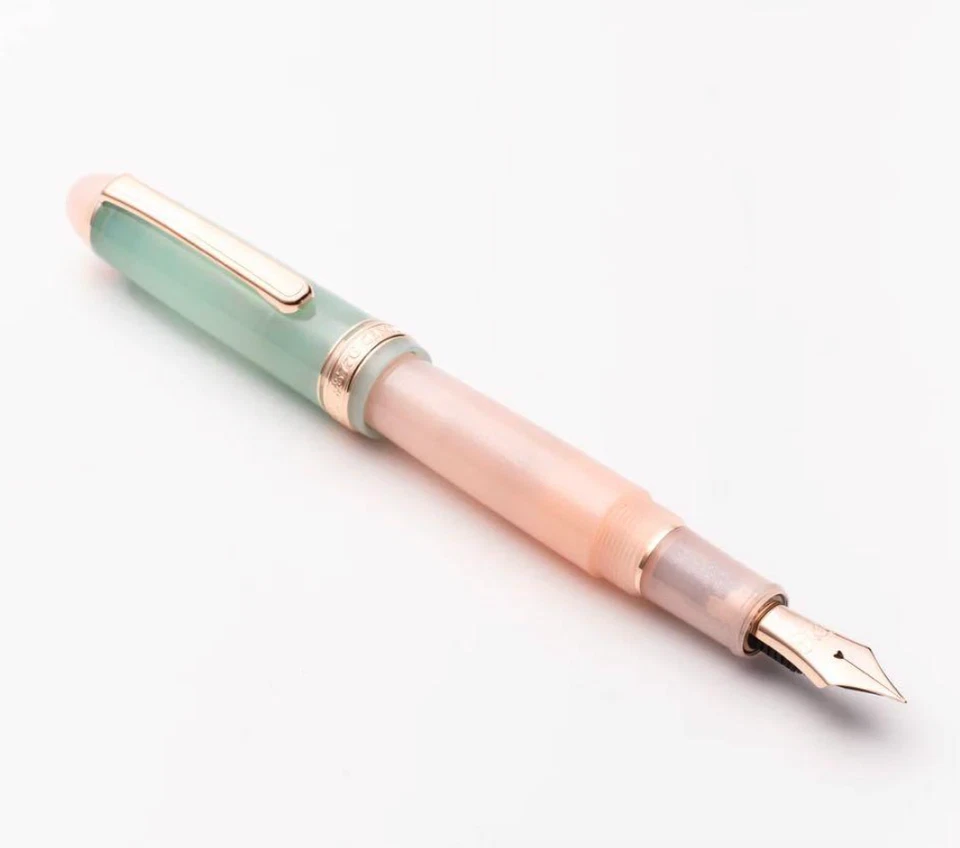 Pluma Estilográfica Platino Hachimonjiya Century Cosmos Akizakura Rosa EF Nueva en Caja 14K Foto 3 de 4