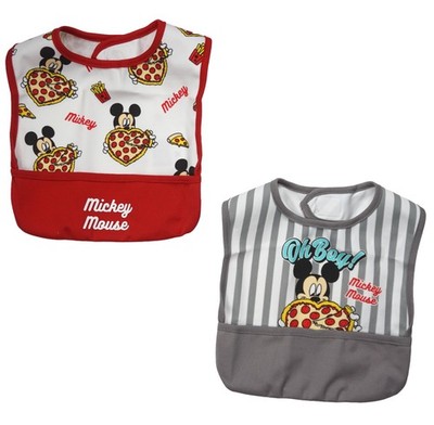 Takihyo Mickey Mouse Mealtime Aprons, Set of 2, Baby Boys and Girls