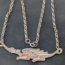 Sterling silver 1993 Rhiannon Evans jewellery designer welsh dragon necklace