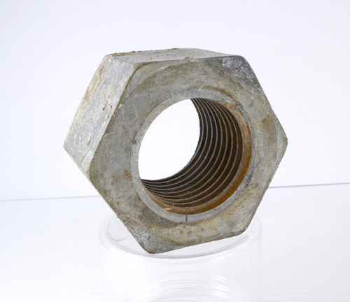LARGE 4-Pound Galvanized Hex Nut - Paper Weight? Steampunk? - Picture 5 of 6