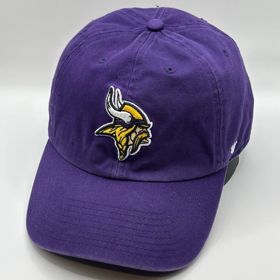 Minnesota Vikings 47 Marca NFL Sombrero Papá Gorra Ajustable Correa Púrpura Fútbol Foto 2 de 4