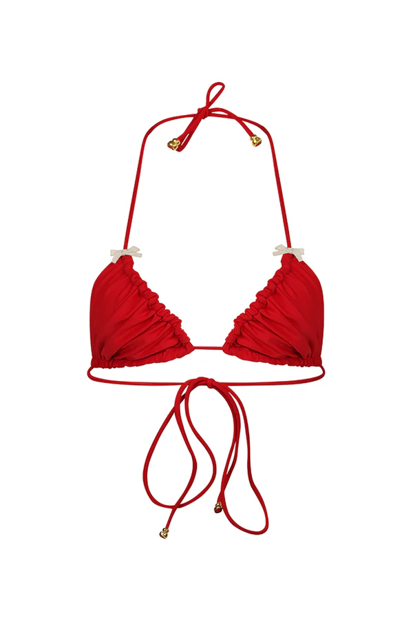Divino Seas Cute Inika Cherry Red Ivory Apricot Bows New with Tags NWT